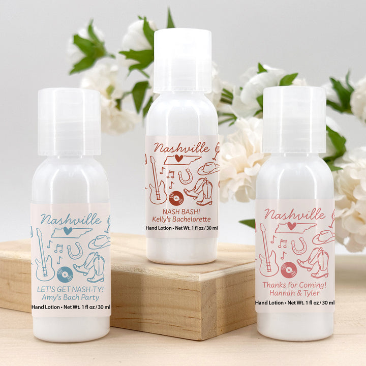 Custom Hand Lotion Wedding Favors, Girls Trip, Nashville Bachelorette Hand Lotion