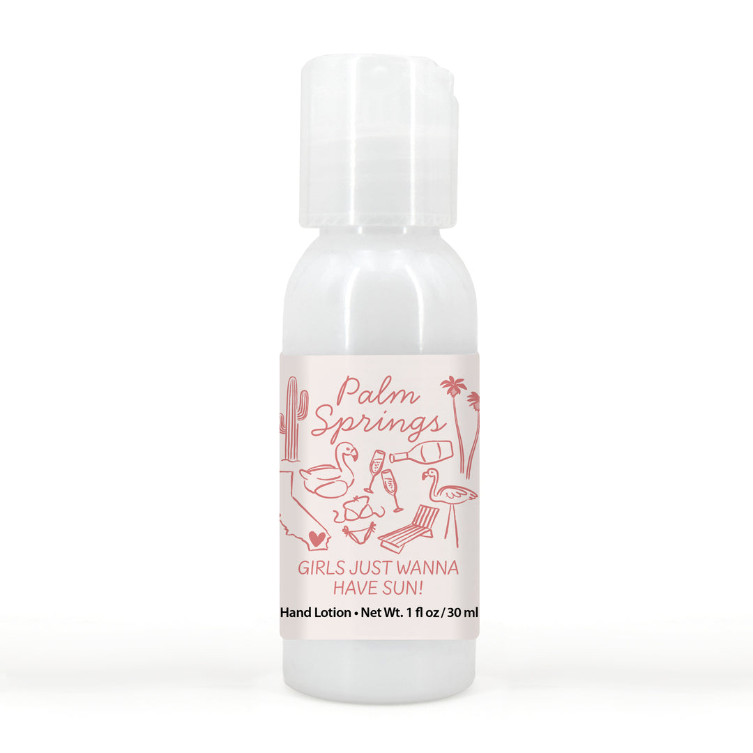 Custom Hand Lotion Wedding Favors, Girls Trip, Palm Springs Bachelorette Hand Lotion