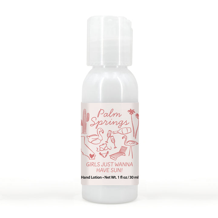 Custom Hand Lotion Wedding Favors, Girls Trip, Palm Springs Bachelorette Hand Lotion