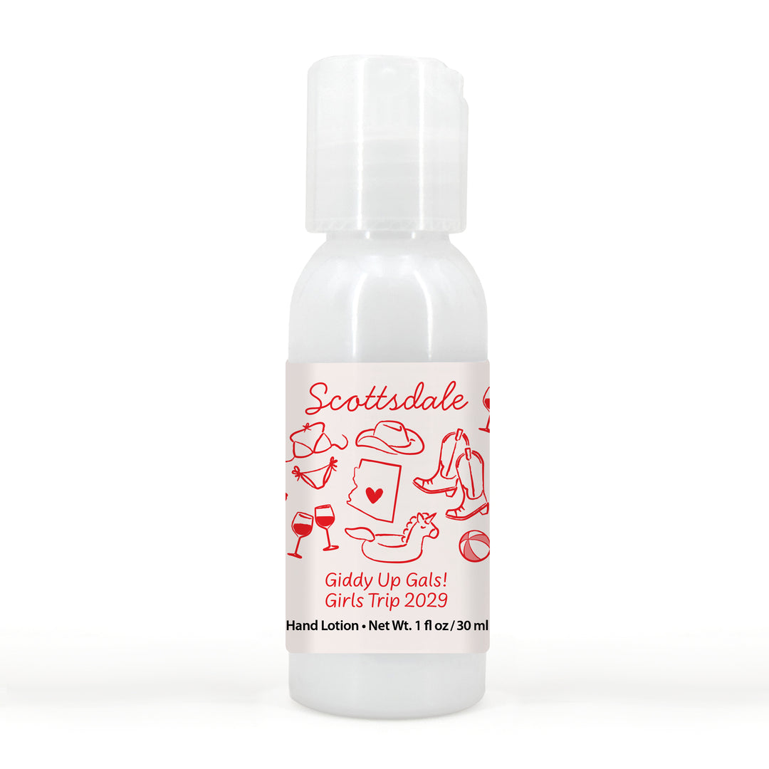 Custom Hand Lotion Wedding Favors, Girls Trip, Scottsdale Bachelorette Hand Lotion