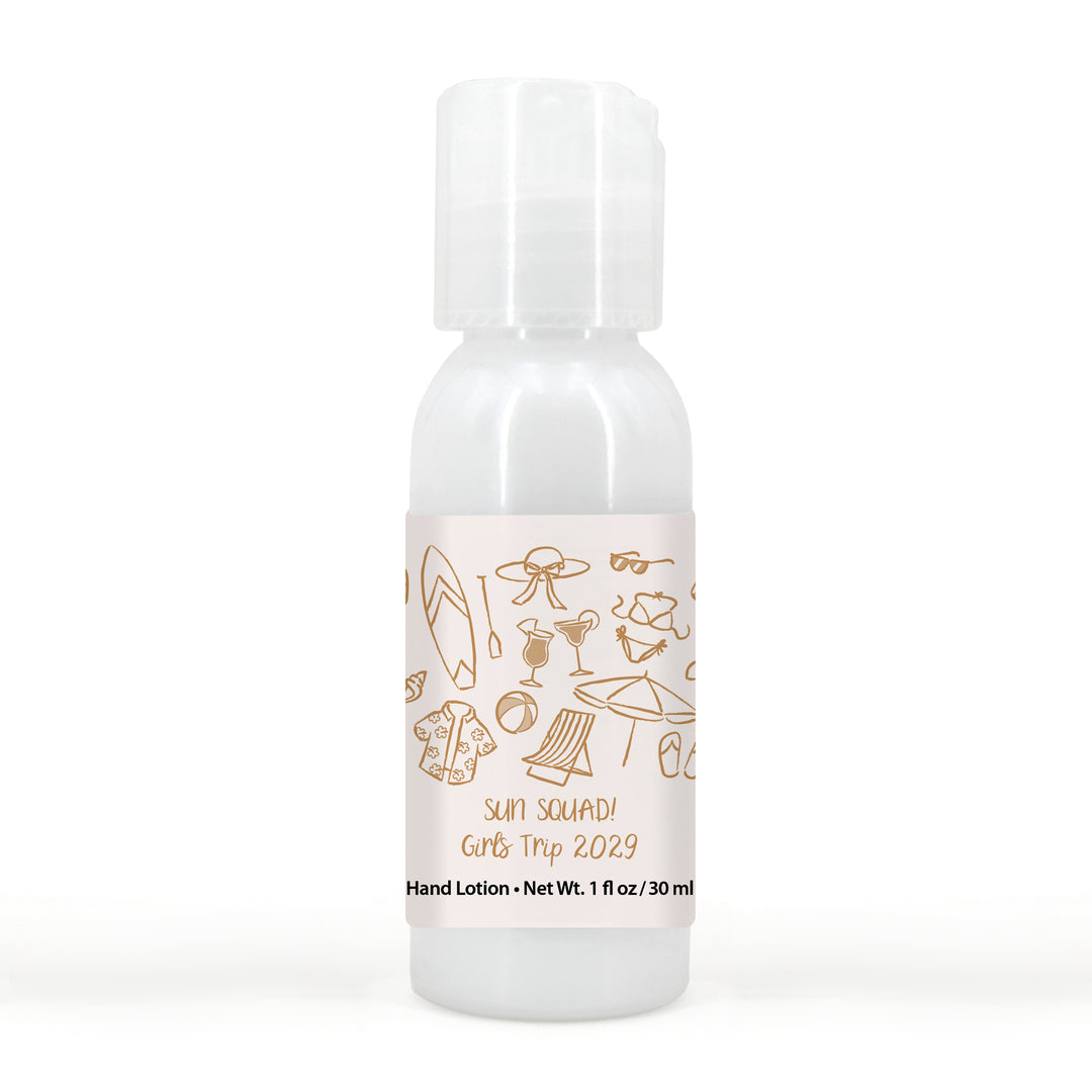 Custom Hand Lotion Wedding Favors, Girls Trip, Beach Bachelorette Hand Lotion