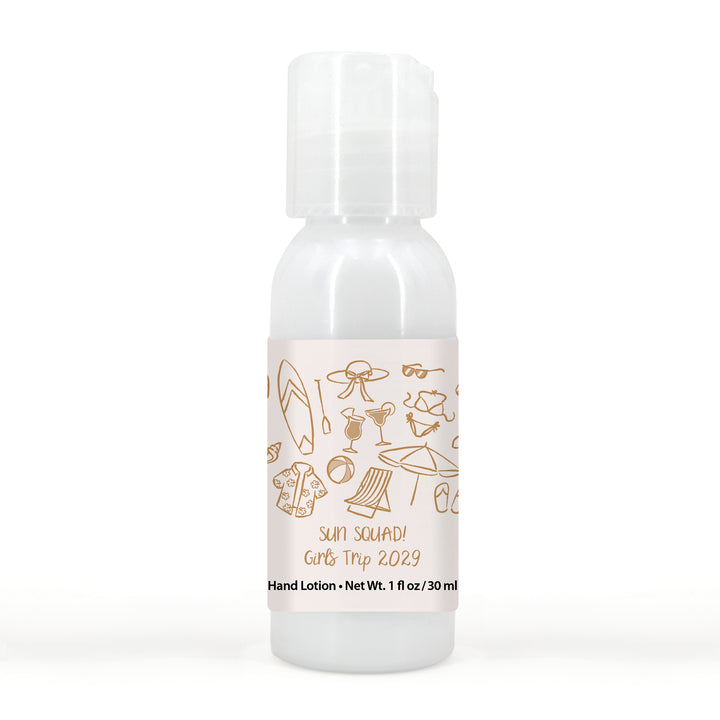 Custom Hand Lotion Wedding Favors, Girls Trip, Beach Bachelorette Hand Lotion