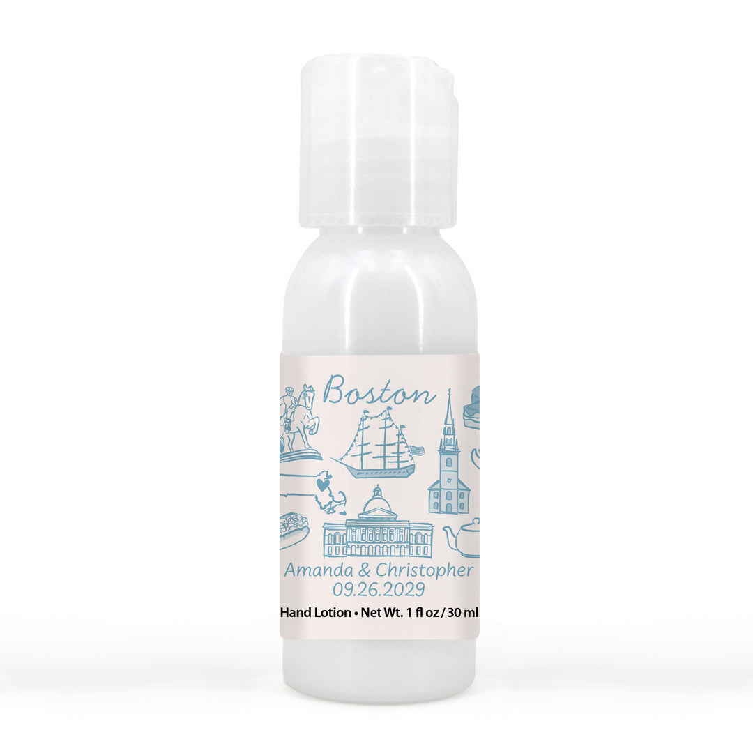 Custom Hand Lotion Wedding Favors, Girls Trip, Boston Bachelorette Hand Lotion