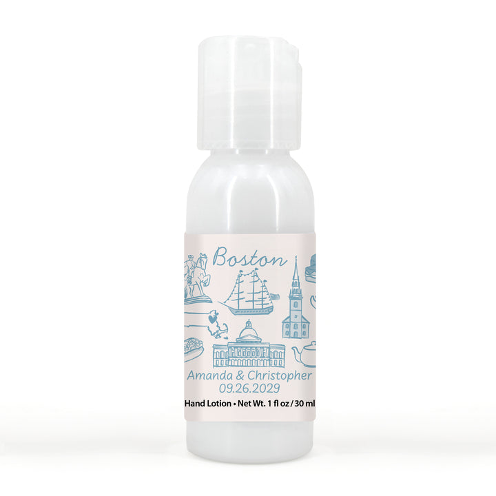 Custom Hand Lotion Wedding Favors, Girls Trip, Boston Bachelorette Hand Lotion