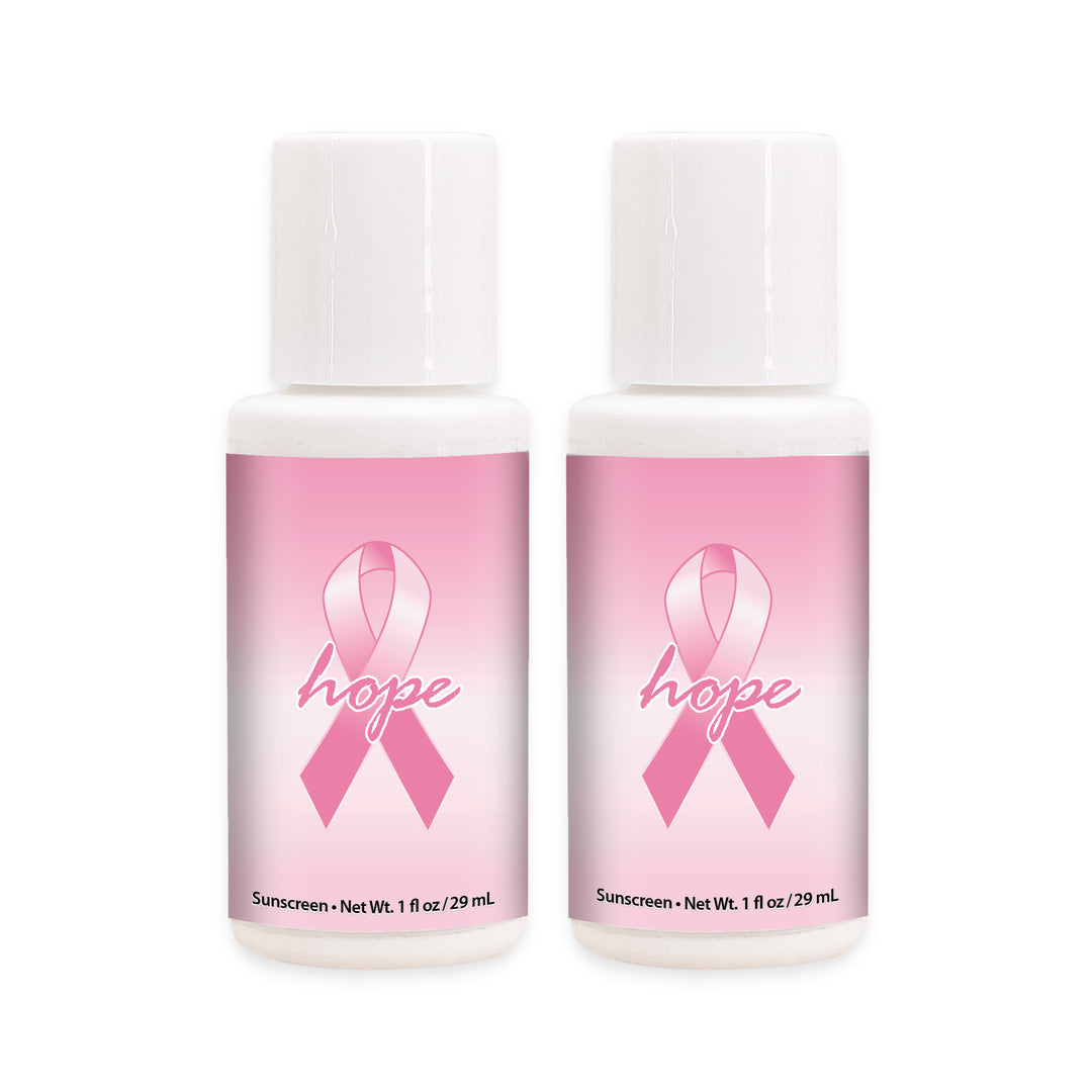 Breast Cancer Awareness Favors, Charity Sunscreen Favors, SPA 30 - 1 oz bottle