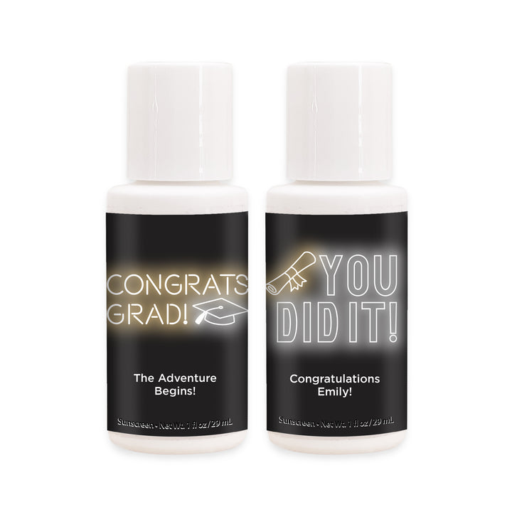 Mini Sunscreen Graduation Favor, Neon Disco Grad