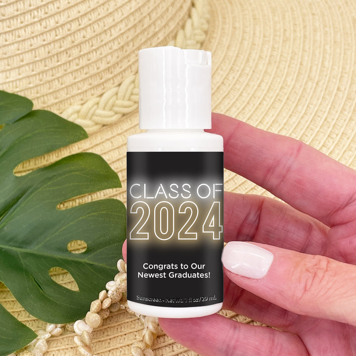 Mini Sunscreen Graduation Favor, Neon Disco Grad