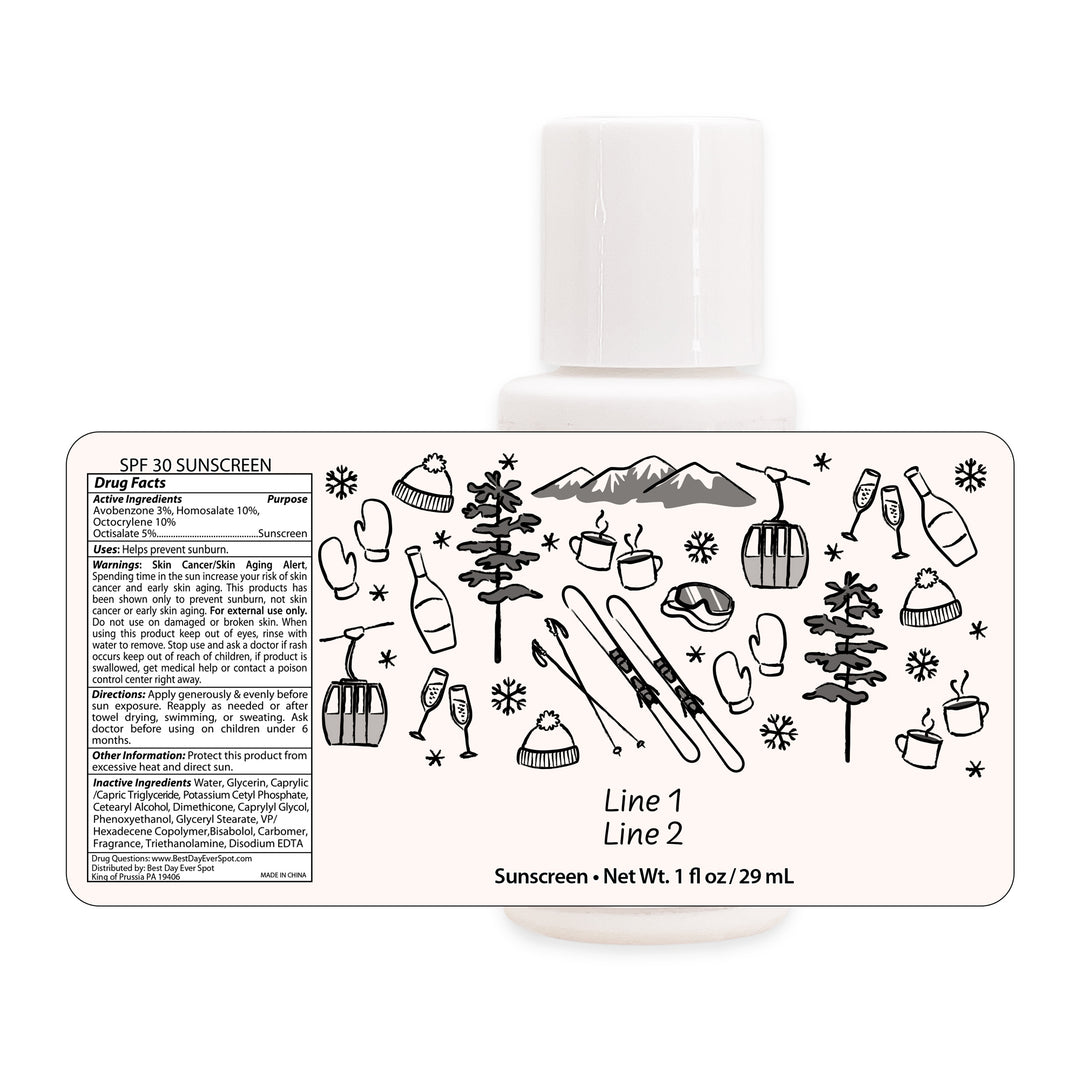 Hand Drawn Ski Sketch Pattern Sunscreen