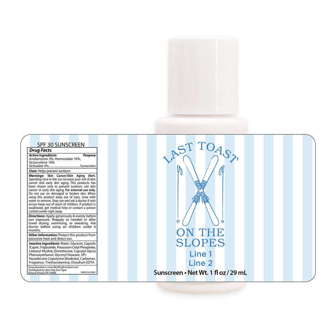 Last Toast on the Slopes, Ski Stripe Sunscreen