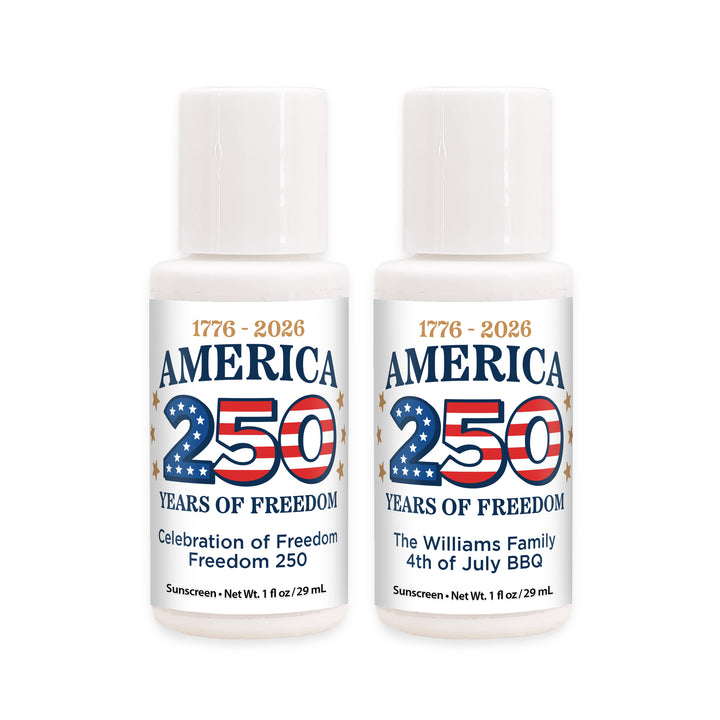 Patriotic Mini Sunscreen Favors, America 250 Party Favors, 1oz Sunscreen