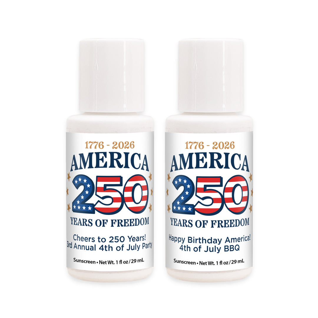 Patriotic Mini Sunscreen Favors, America 250 Party Favors, 1oz Sunscreen
