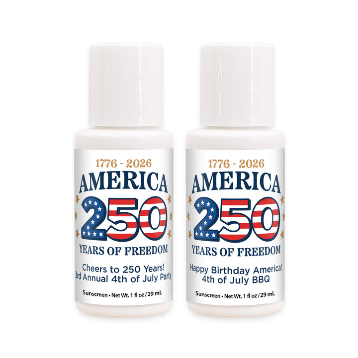 Patriotic Mini Sunscreen Favors, America 250 Party Favors, 1oz Sunscreen