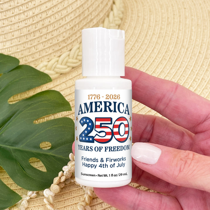Patriotic Mini Sunscreen Favors, America 250 Party Favors, 1oz Sunscreen