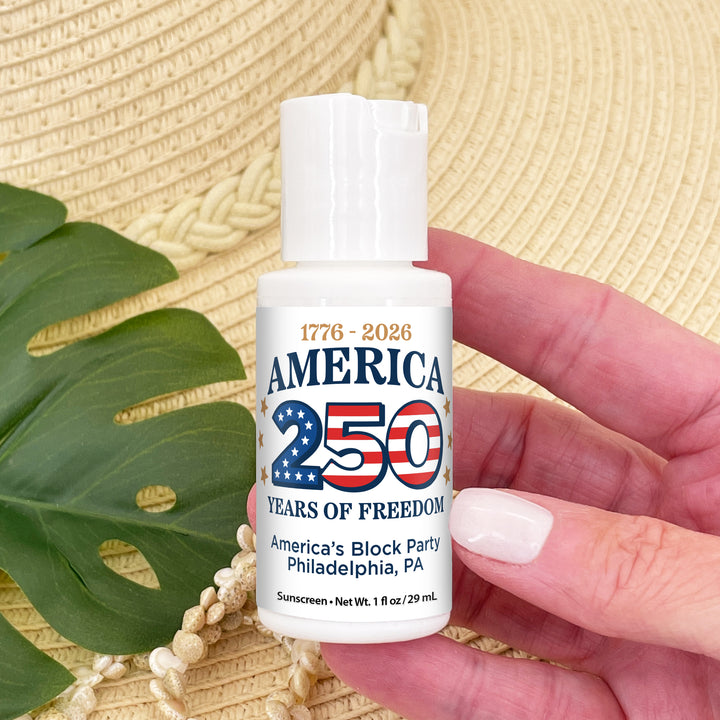 Patriotic Mini Sunscreen Favors, America 250 Party Favors, 1oz Sunscreen