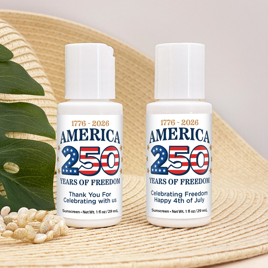 Patriotic Mini Sunscreen Favors, America 250 Party Favors, 1oz Sunscreen