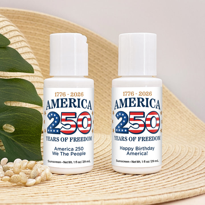 Patriotic Mini Sunscreen Favors, America 250 Party Favors, 1oz Sunscreen