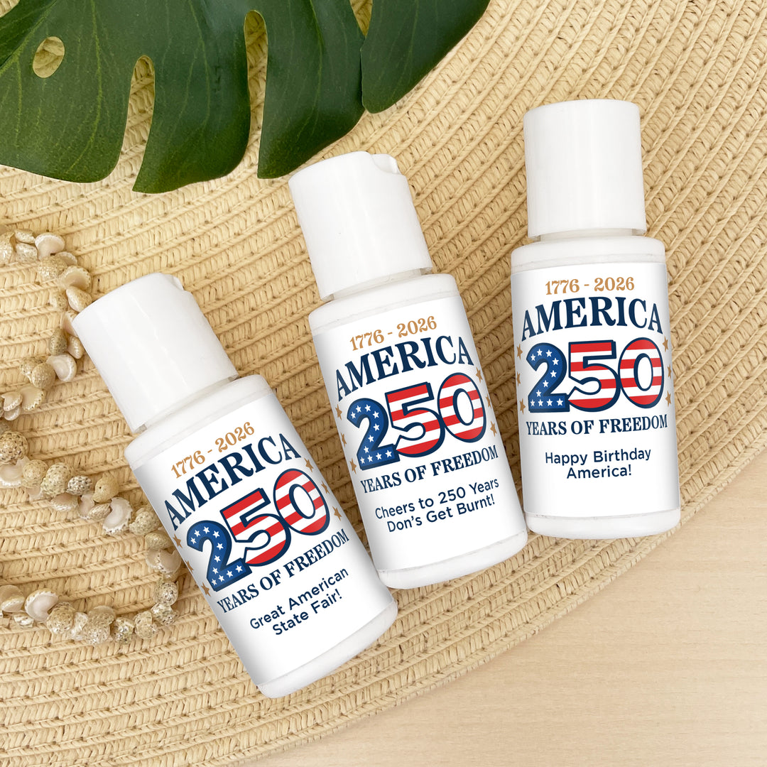 Patriotic Mini Sunscreen Favors, America 250 Party Favors, 1oz Sunscreen