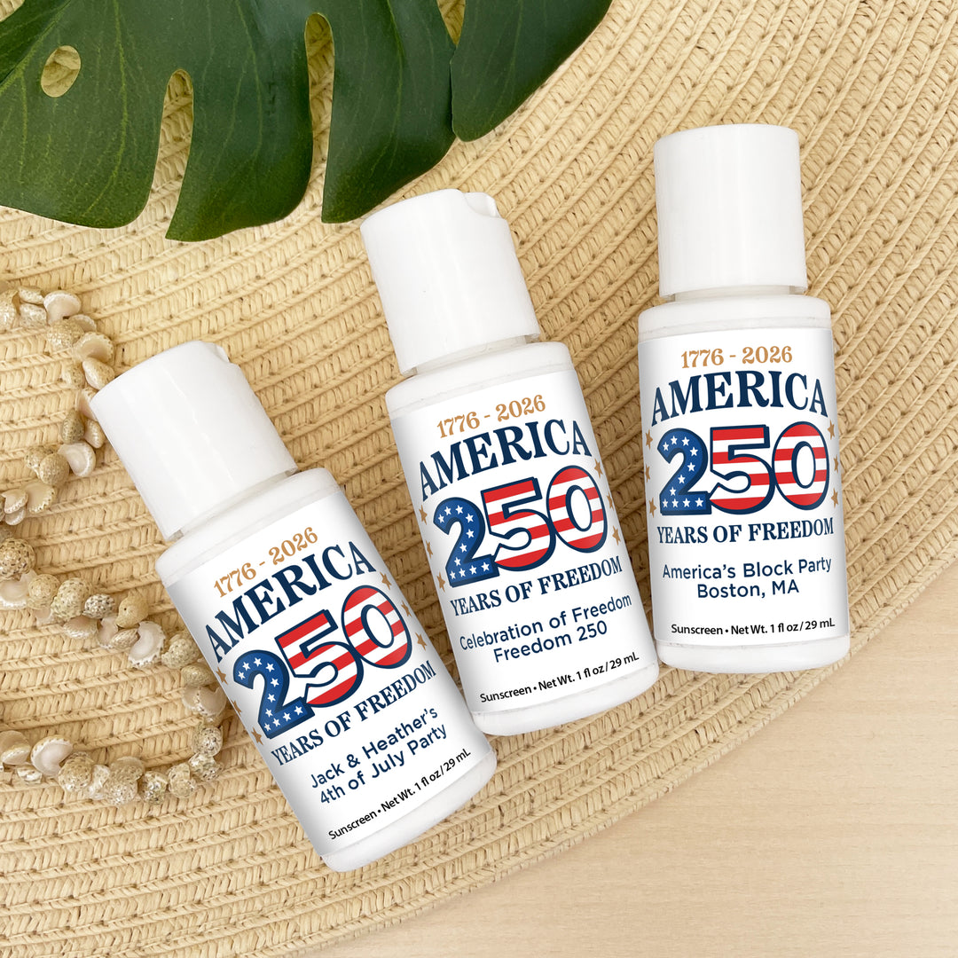 Patriotic Mini Sunscreen Favors, America 250 Party Favors, 1oz Sunscreen