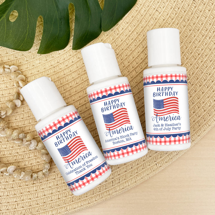 Patriotic Mini Sunscreen Favors, Happy Birthday America, 1oz Sunscreen