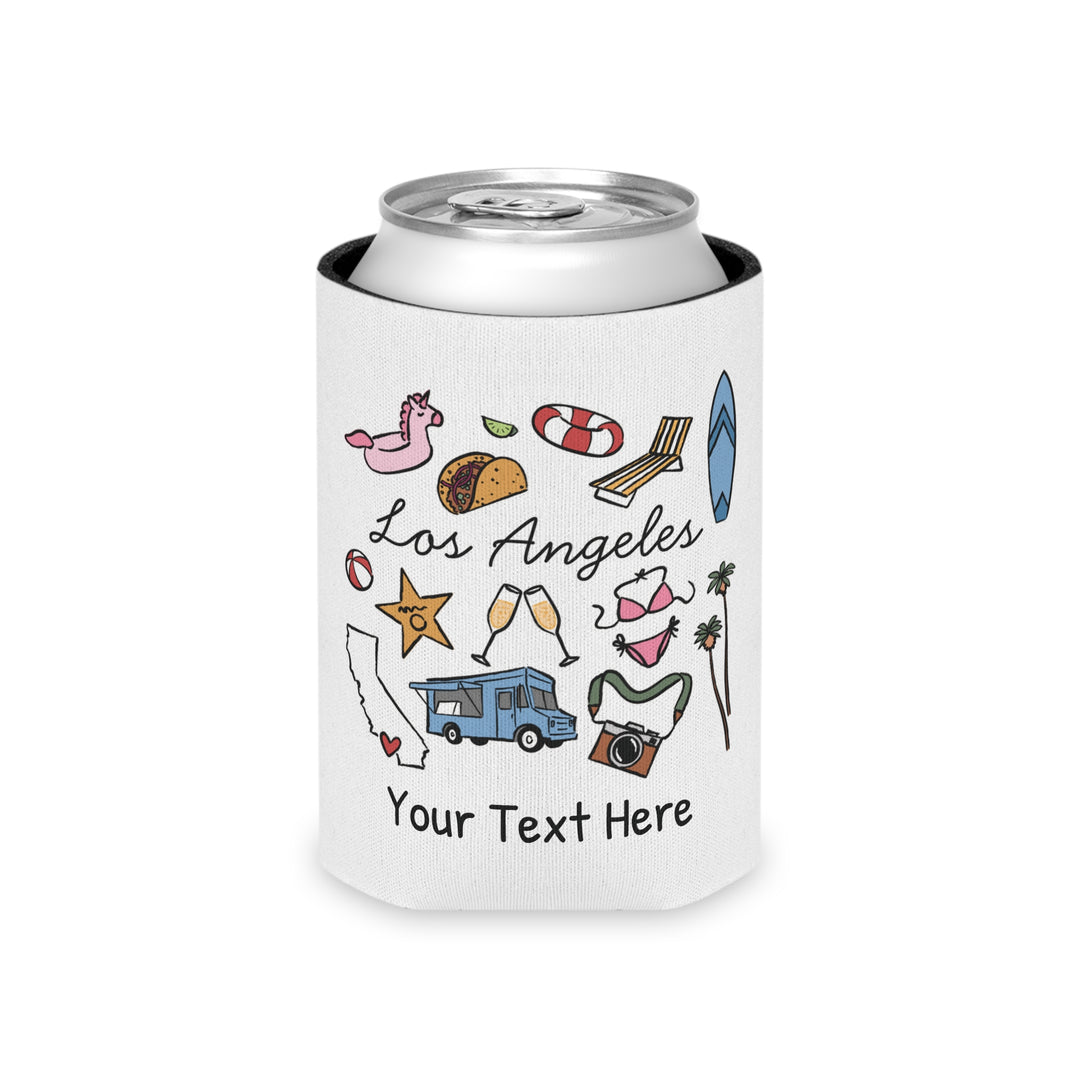 Los Angeles Can Cooler — Personalized Bachelorette Party Can Cooler