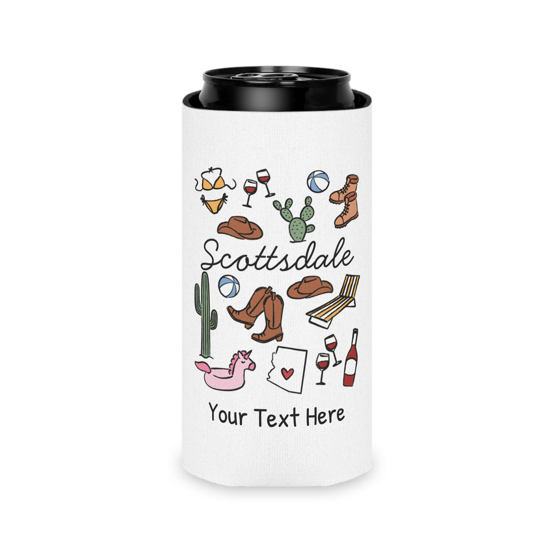 Scottsdale Can Cooler — Personalized Bachelorette Party Can Cooler