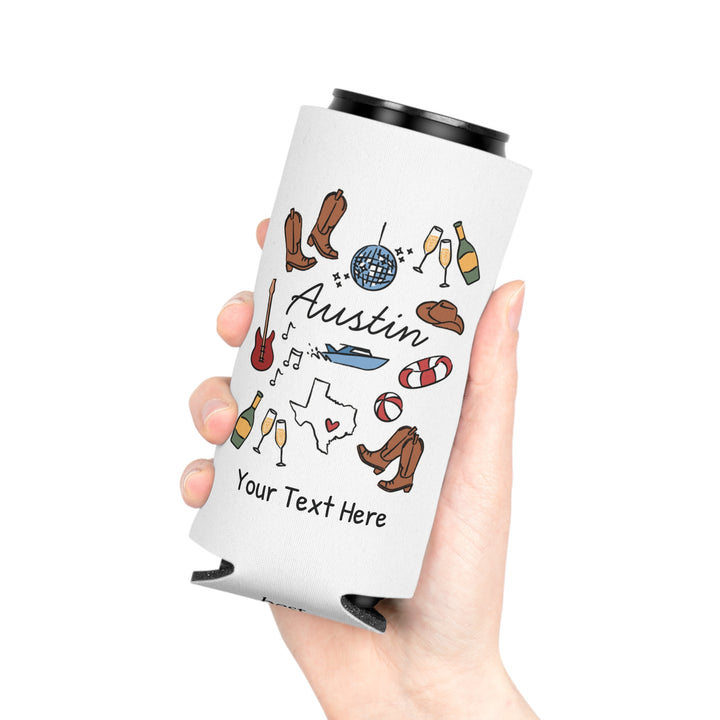 Austin Can Cooler — Personalized Bachelorette Party Can Cooler