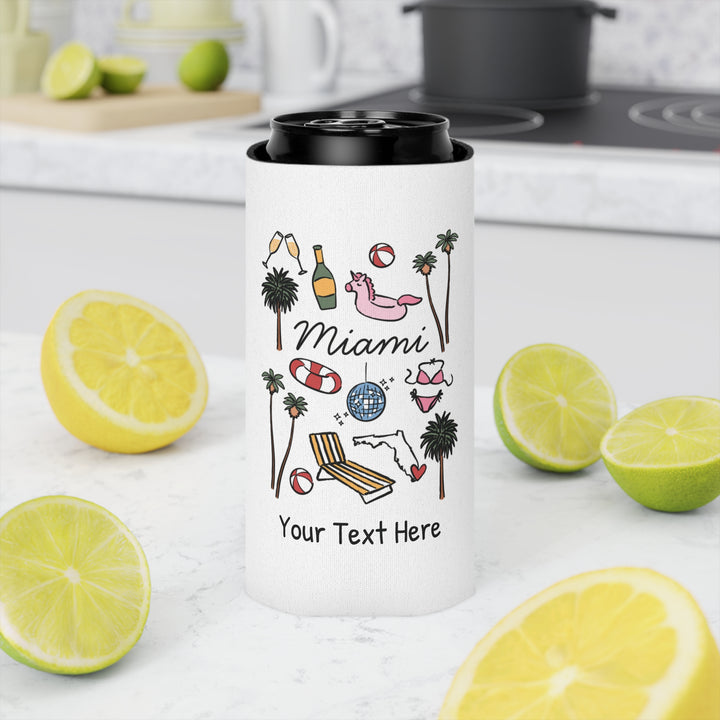 Miami Can Cooler — Personalized Bachelorette Party Can Cooler