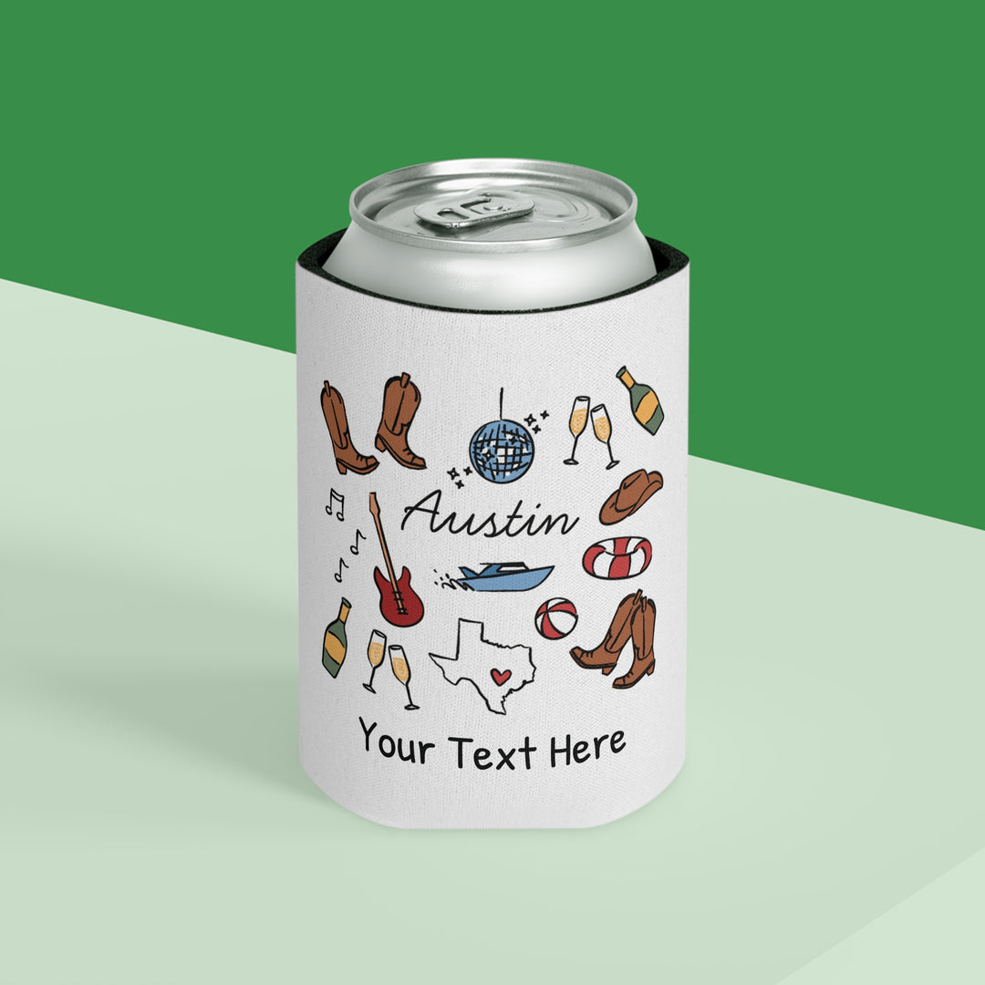 Austin Can Cooler — Personalized Bachelorette Party Can Cooler