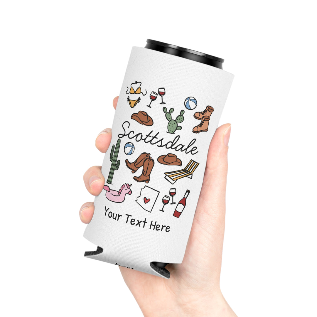 Scottsdale Can Cooler — Personalized Bachelorette Party Can Cooler