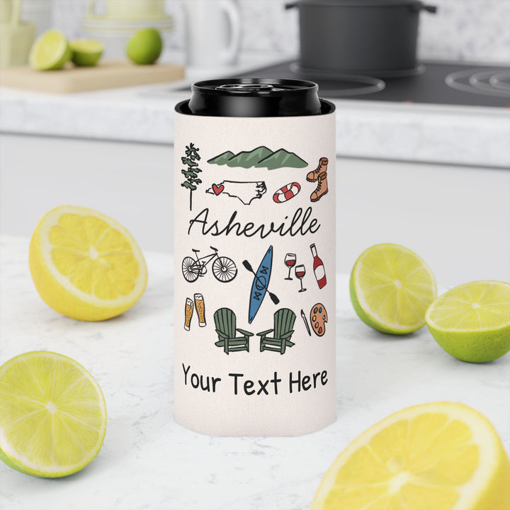 Asheville Can Cooler — Personalized Bachelorette Party Can Cooler