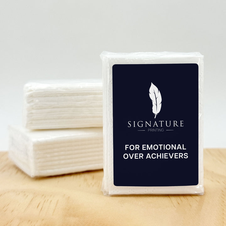 Custom Corporate Logo Tissues, Personalized Pocket Size Packs of Tissues