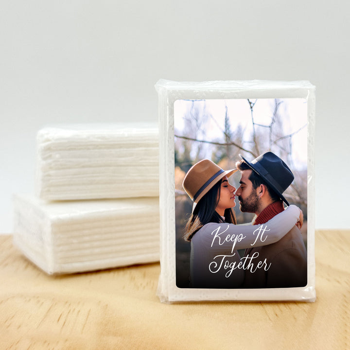 Custom Wedding Logo Tissues, Personalized Pocket Size Packs of Tissues