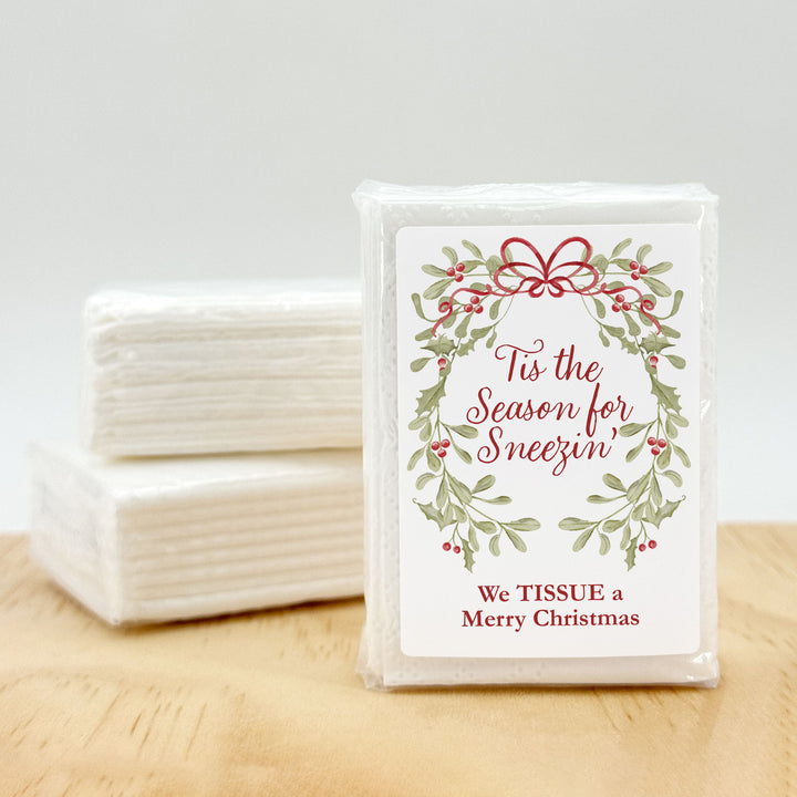 Personalized Tissues, Pocket Size Tissue Packs, Tis the Season for Sneezin&