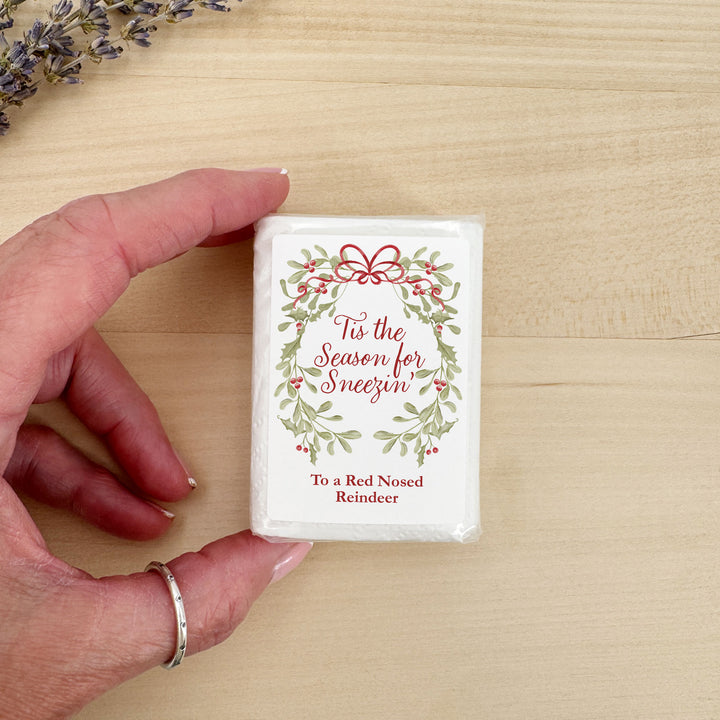Personalized Tissues, Pocket Size Tissue Packs, Tis the Season for Sneezin&