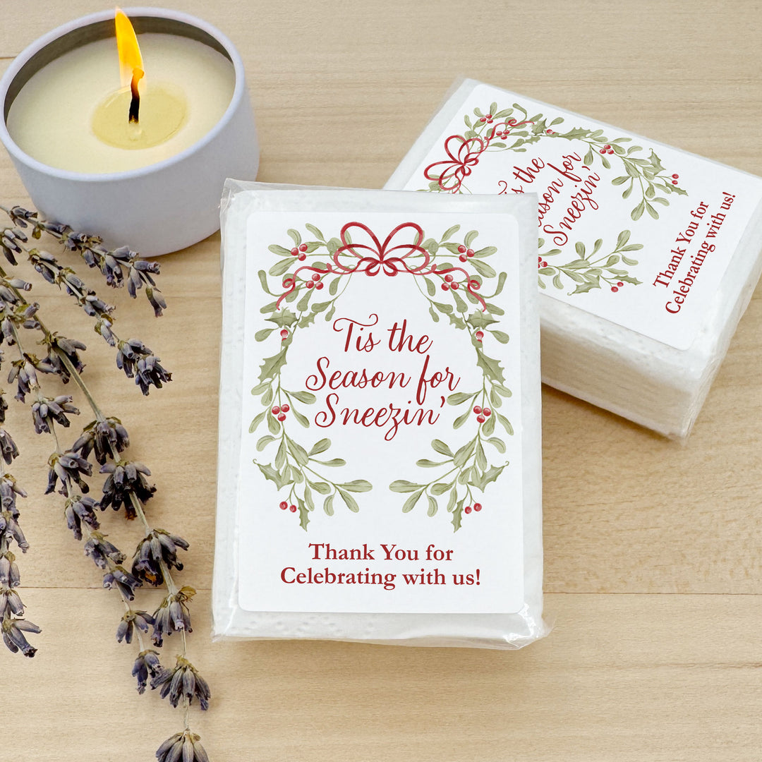 Personalized Tissues, Pocket Size Tissue Packs, Tis the Season for Sneezin&