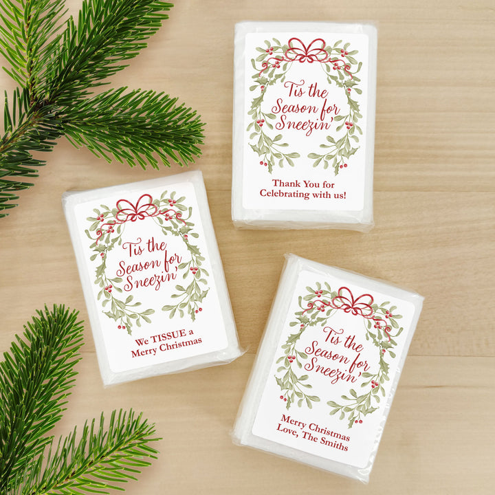 Personalized Tissues, Pocket Size Tissue Packs, Tis the Season for Sneezin&