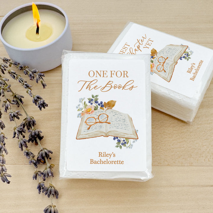 The Next Chapter Bridal Shower Tissues, Book Themed Bridal Shower Favors, Personalized Pocket Size Packs