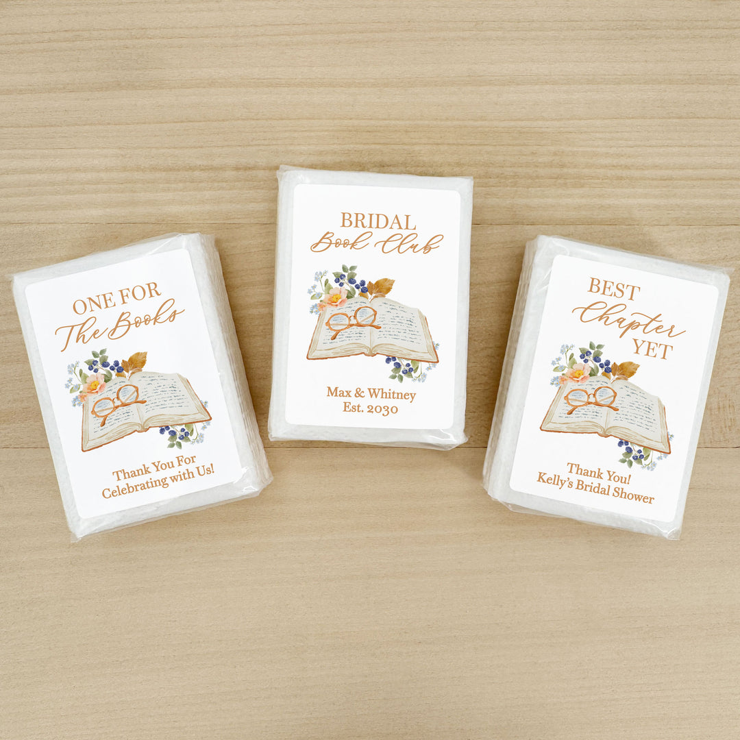 The Next Chapter Bridal Shower Tissues, Book Themed Bridal Shower Favors, Personalized Pocket Size Packs