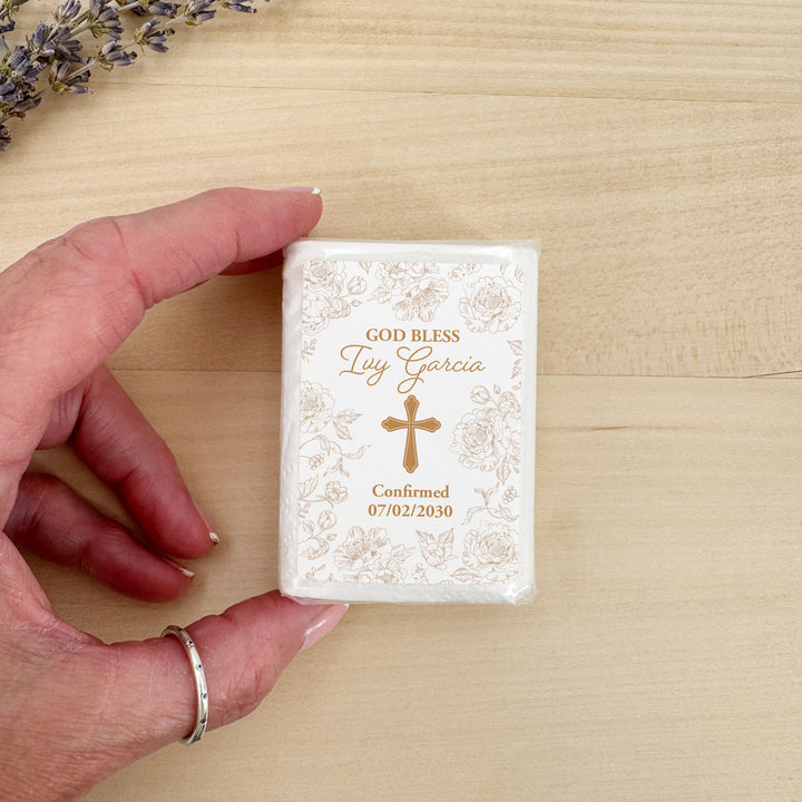 Baptism Tissue Favors, Personalized Pocket Size Packs, First Holy Communion, Confirmation, and Christening Favors