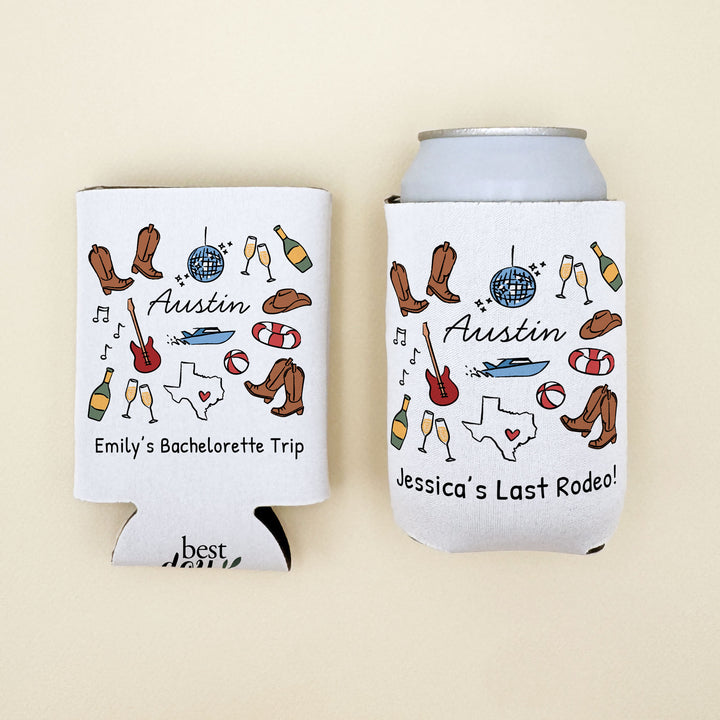 Austin Can Cooler — Personalized Bachelorette Party Can Cooler