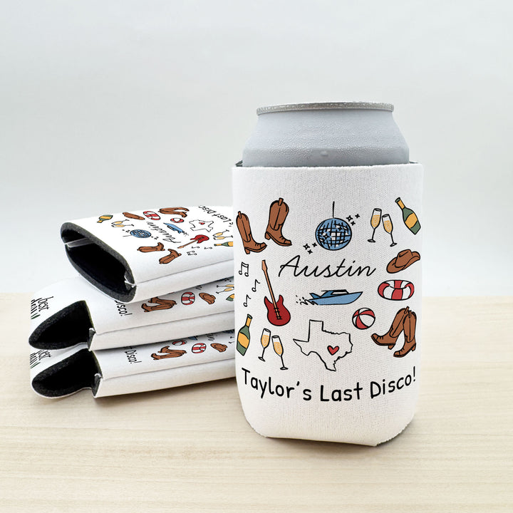 Austin Can Cooler — Personalized Bachelorette Party Can Cooler
