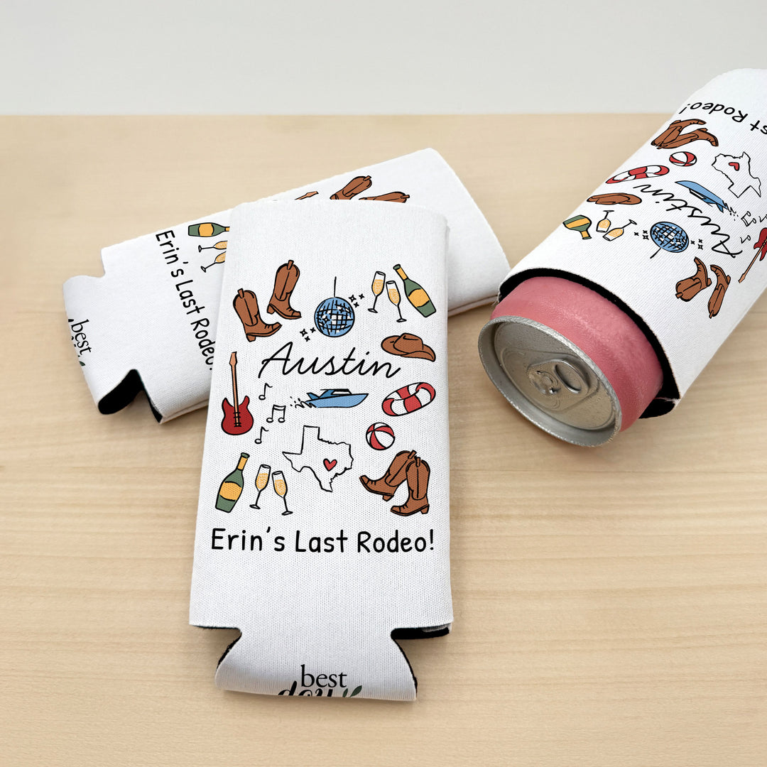 Austin Can Cooler — Personalized Bachelorette Party Can Cooler