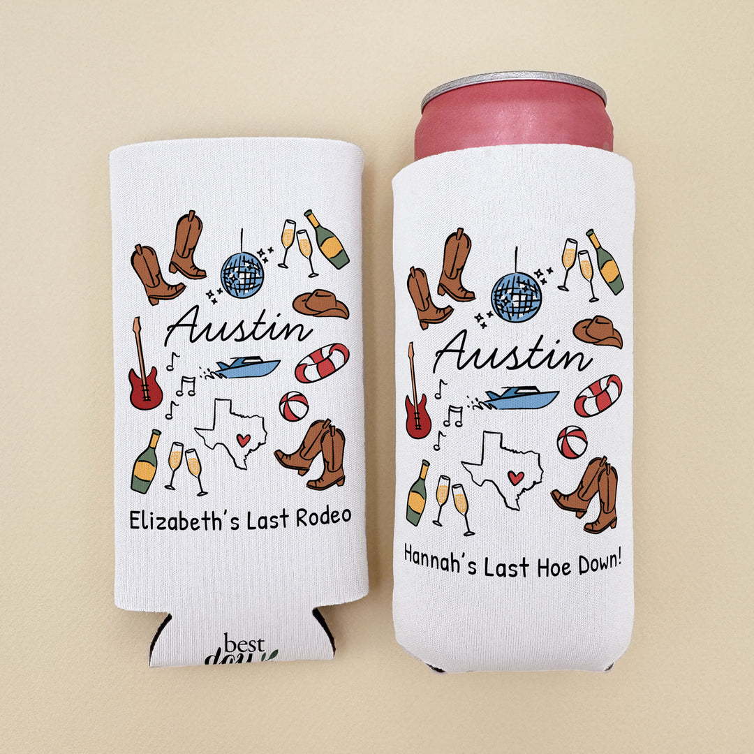 Austin Can Cooler — Personalized Bachelorette Party Can Cooler