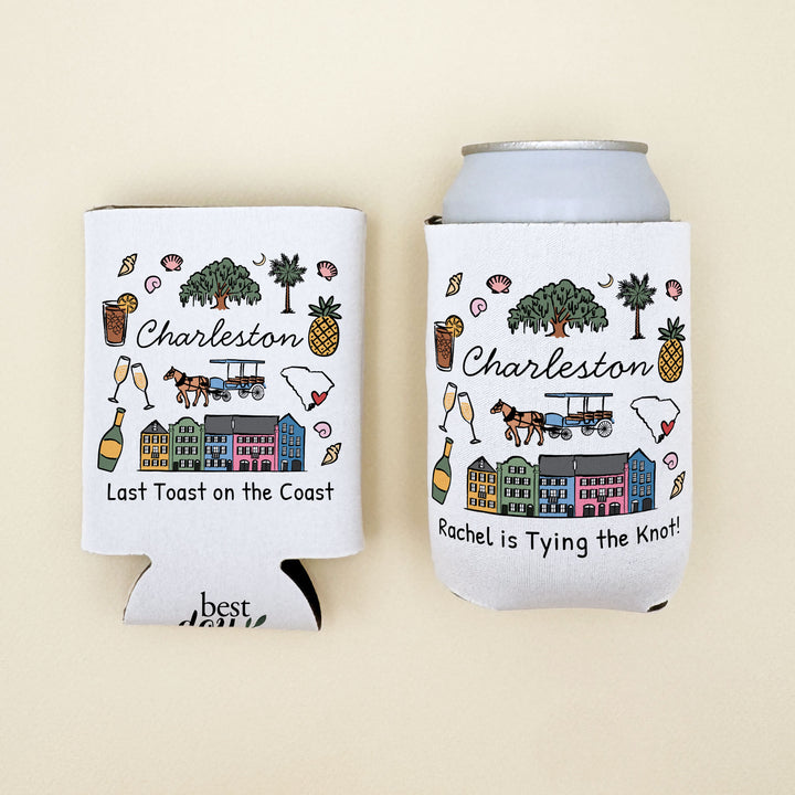Charleston Can Cooler — Personalized Bachelorette Party Can Cooler