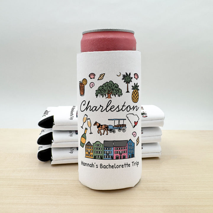 Charleston Can Cooler — Personalized Bachelorette Party Can Cooler