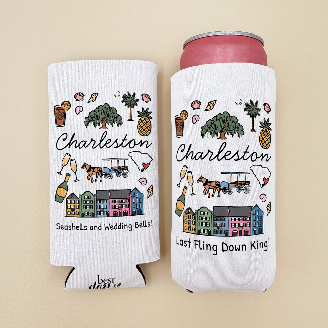 Charleston Can Cooler — Personalized Bachelorette Party Can Cooler