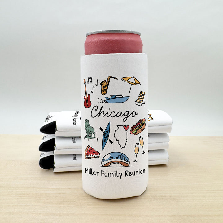 Chicago Can Cooler — Personalized Bachelorette Party Can Cooler