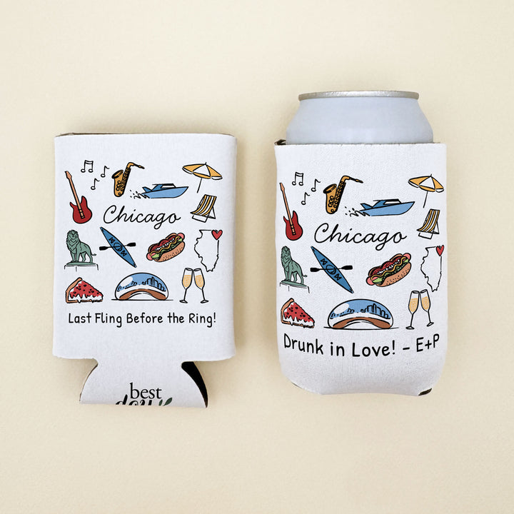Chicago Can Cooler — Personalized Bachelorette Party Can Cooler