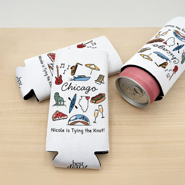 Chicago Can Cooler — Personalized Bachelorette Party Can Cooler