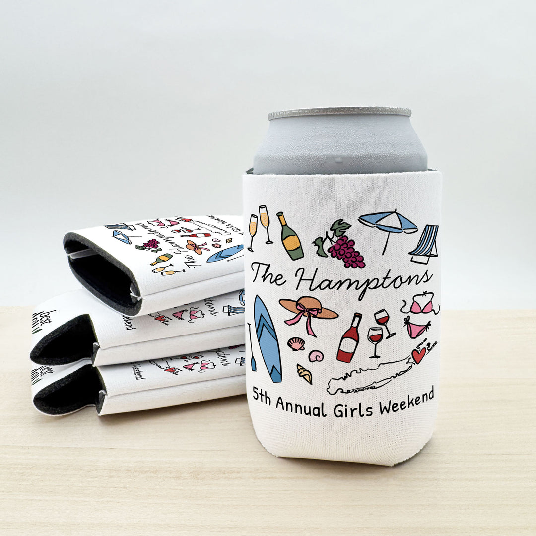 Hamptons Can Cooler — Personalized Bachelorette Party Can Cooler